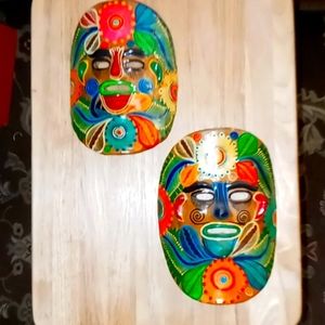 Vintage MEXICAN Terracotta Masks Wallhangings